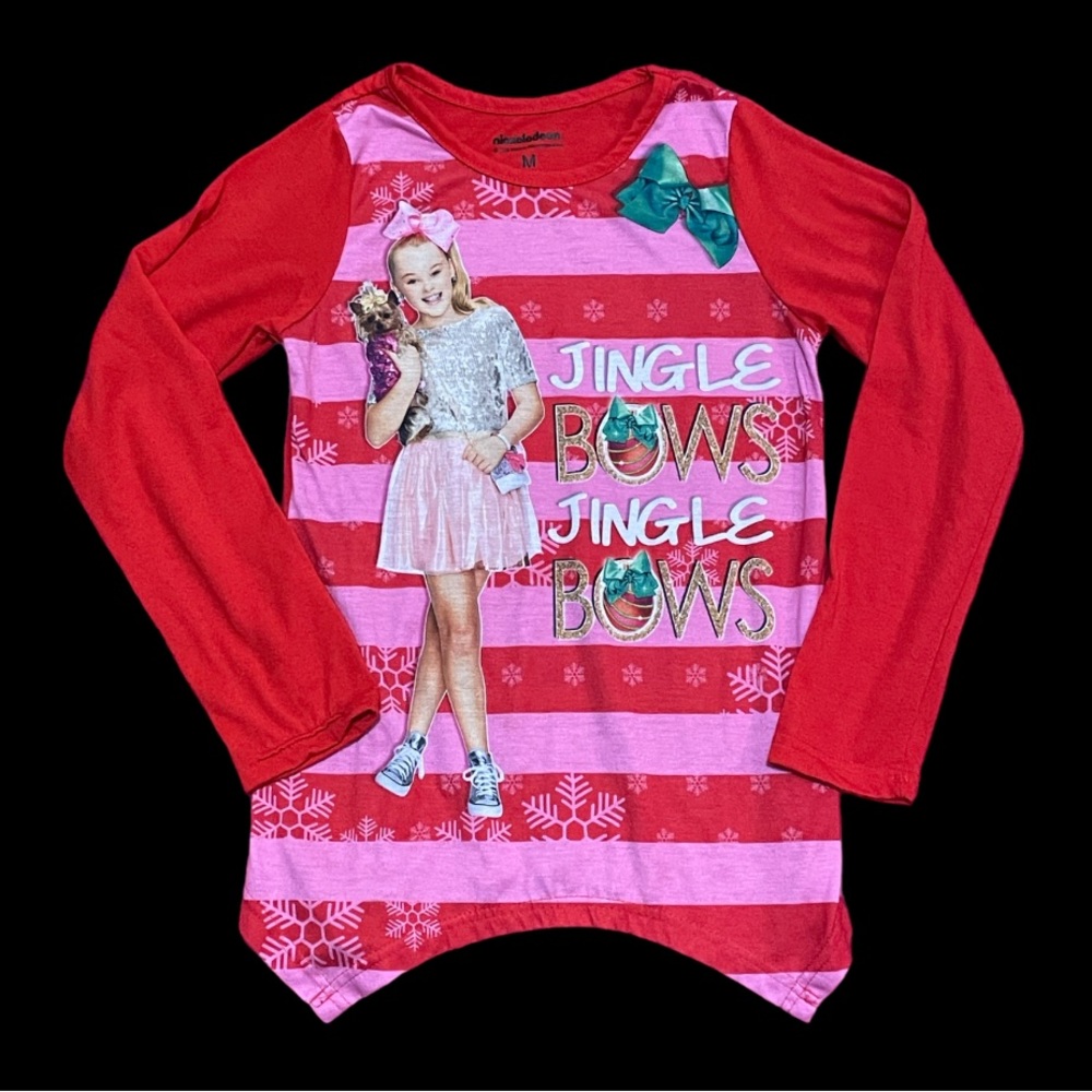 Jojo Siwa “Jingle Bows Jingle Bows” Red Long Sleeve Christmas Shirt